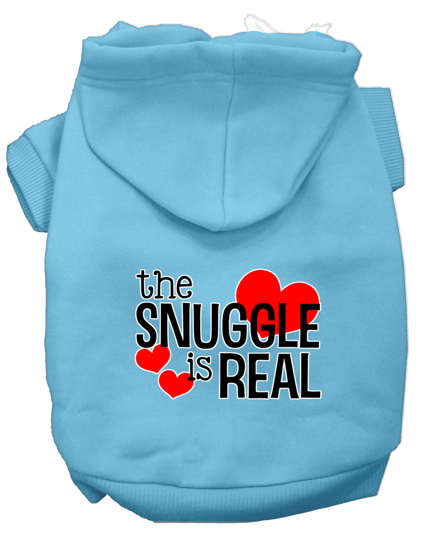 The Snuggle is Real Screen Print Dog Hoodie Baby Blue XL